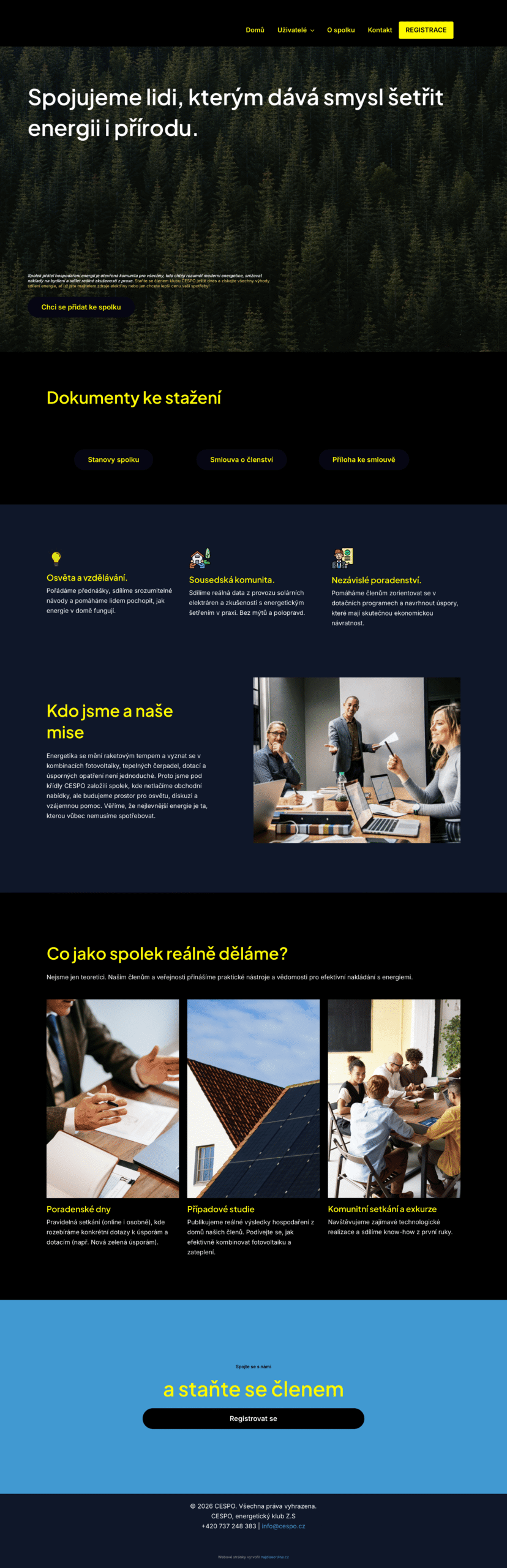 CESPO energetický klub – web na WordPressu