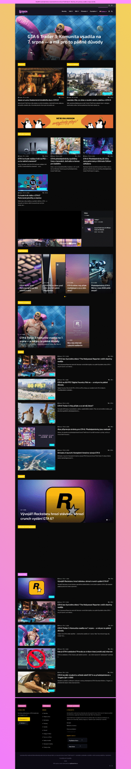 Leonida.wtf – web o GTA 6 na WordPressu